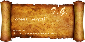 Tomesz Gergő névjegykártya