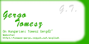 gergo tomesz business card